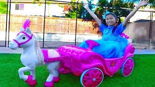 Wendy Pretend Play w Princess Ride On Horse Carriage amp Dress Up Kids Toy [upl. by Sucramaj]