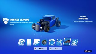 How To Get The Backfire Car Body NOW FREE In Fortnite Unlocked The Backfire Rocket League Car [upl. by Eserahc]