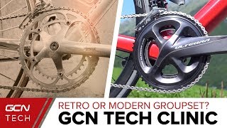 Retro Campagnolo Or Modern Shimano Groupset  GCN Tech Clinic AskGCNTech [upl. by Ahseekal]