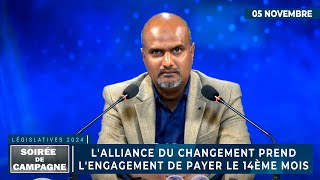 « Soirée de Campagne »  LAlliance du Changement prend lengagement de payer le 14ème mois [upl. by Danita292]