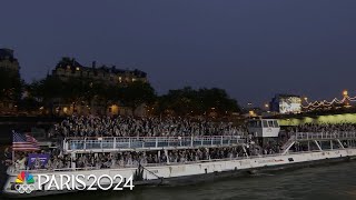 Team USA arrives at the 2024 Olympic Opening Ceremony  Paris Olympics  NBC Sports [upl. by Arretnahs]