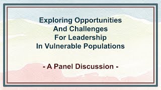 Leadership Opportunities in Vulnerable Populations [upl. by Kurtzig410]