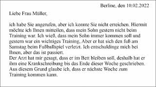 telc B1 Brief Schreiben 2024  Prüfung Brief Schreiben 2024  Goethe  ÖSD  DTZ Brief Schreiben [upl. by Znarf798]