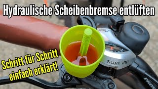 Hydraulische Bremse entlüften am Fahrrad und EBike Tutorial Scheibenbremse Fahrrad [upl. by Sofko]