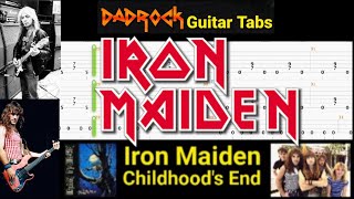 Childhoods End  Iron Maiden  Guitar  Bass TABS Lesson [upl. by Neiht]