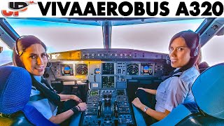 VivaAerobus Airbus A320 Cockpit quotGirl Powerquot [upl. by Sire]