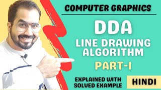 Digital Differential AnalyzerDDA Line drawing algorithm Part1 in Hindi with Solved Example [upl. by Labinnah]