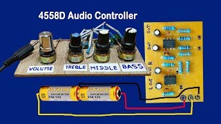 IC 4558D Audio Volume controller circuit  Bass Circuit 4558  Simplest Audio Amplifier Circuit [upl. by Niarfe]