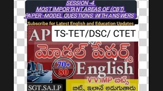 APTET DSCSESSION4 Most important Areas ofCBTQuestion PaperModel Questions with Answersapgovt [upl. by Ena783]