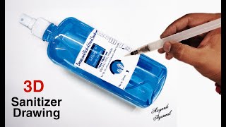 3D Sanitizer Realistic Drawing  How to Draw  Hand Sanitizer [upl. by Jaehne124]