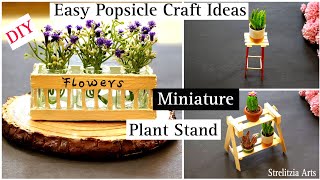 DIY Popsicle Stick Crafts Miniature Plant Stand Using Popsicle Stick पॉप्सिकल स्टिक crafts [upl. by Leimaj]