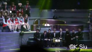 FANCAM 161202 2016 MAMA EXOs Reaction to Twice [upl. by Allyson]