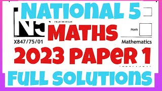 2023 National 5 Maths Paper 1 Full Solutions [upl. by Idalla539]