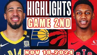 Indiana Pacers Vs Toronto Raptors GAME 2ND Highlights Nov 182024 NBA Season 202425 [upl. by Atinas881]