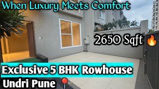 Exclusive 5 BHK Row House Undri Pune📍2650 Sqft 20 Amenitiesluxuryhomes rowhouse pune [upl. by Eseer]