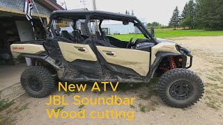 Can Am Commander Max XTP JBL Rallybar XL food plot progress and cutting more wood [upl. by Frodin883]