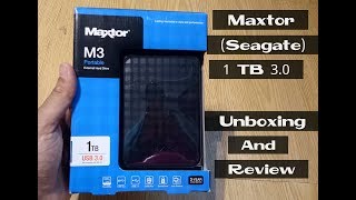 Maxtor Seagate M3 1TB External Hard Drive Unboxing amp Review [upl. by Lsil]