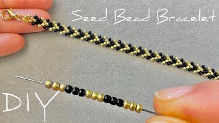 Easy Seed Bead Bracelet Tutorial Chevron Beaded Bracelet  Beads Jewelry Making [upl. by Notrom]