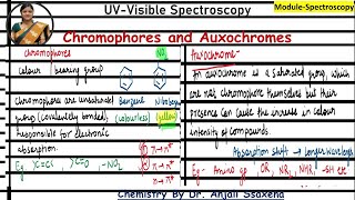 Chromophore and Auxochrome Uv spectroscopy Chromophore and Auxochrome in UV spectroscopy [upl. by Auqinet]