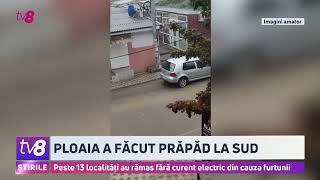 Ploaia a făcut prăpăd la sud Peste 13 localități au rămas fără curent electric din cauza furtunii [upl. by Aynuat]