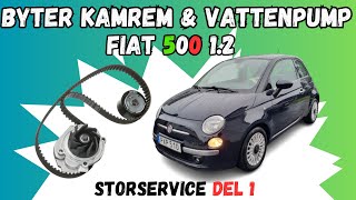 BYTER KAMREM amp VATTENPUMP FIAT 500  FORD KA 12 STORSERVICE DEL 1 [upl. by Donough]