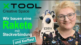 xTool Creative Space XCS 20  Stifteständer mit Steckverbindung und Kerftest  Tutorial deutsch [upl. by Ammej913]