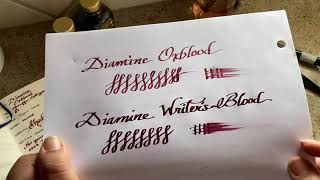 Diamine Oxblood Writer’s Blood amp PR Vampire’s Blood  My Bloody Valentine 💘 [upl. by Warthman]