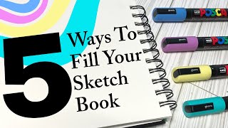 BEGINNER FRIENDLY sketchbook ideas 5 ways to fill your sketchbook beginner edition  Artsy [upl. by Oinotnas]