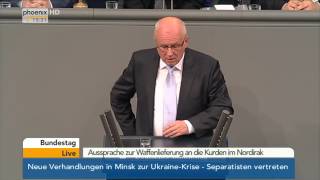 Bundestag Volker Kauder zu Waffenlieferungen an den Nordirak am 01092014 [upl. by Noemys512]