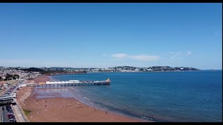 4K drone flight Paignton Beach amp Harbour Torbay Devon DJI mini 2 beautiful Devon 14722 [upl. by Rowan]