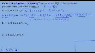 Distribución Normal 04 ejercicio resuelto Intervalo simétrico [upl. by Tsirhc]