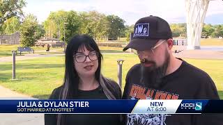 Des Moines couple ties the knot at Slipknots Knotfest [upl. by Aciraa]