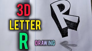 How to draw 3d letter R3D Letter R Drawing [upl. by Aynatahs593]