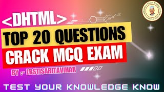 DHTML Questions with answers For Exams Test Quiz on computer Multiple Choice Question for exam [upl. by Ehctav680]