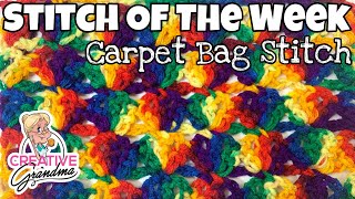 Easy Crochet Carpet Bag Stitch  Easy 2 row repeat  Crochet tutorial [upl. by Peti]