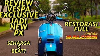 VESPA TUA FULL MALOSSI  Review Vespa PX Exclusive 2 New PX Look [upl. by Cimah]