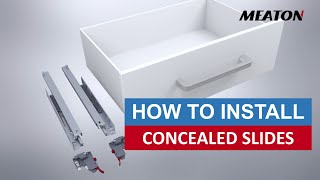 How to install undermount concealed drawer slides  MEATON [upl. by Elleivad]