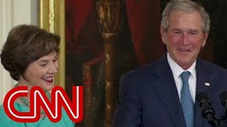 Bushs humorous return to White House [upl. by Meingolda767]