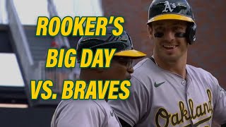 Brent Rookers big day vs Braves  6124  Oakland As highlights [upl. by Kitarp]