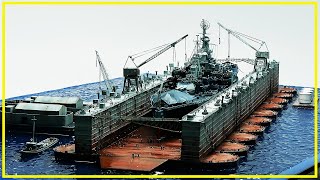 Diorama  Rise From the Ashes of Pearl Harbor USS West Virginia aboard the floating drydock [upl. by Nodnalb]