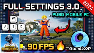 Best All Settings of FKLzz in PUBG MOBILE 30 PC Emulator Gameloop 90FPS 2024 [upl. by Ronnica]