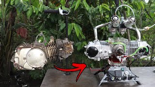 Turn One Cylinder Engine Into Boxer Engine [upl. by Zildjian497]