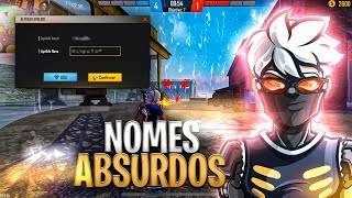 TOP MELHORES NOMES ABSURDOS E DIFERENTES PARA INSTAPLAYERS PODER USAR COMO NICK NO FREE FIRE [upl. by Cortney]