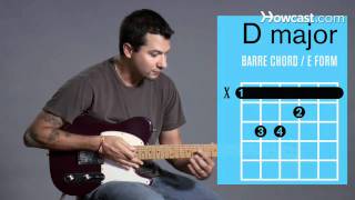 How to Play Barre Chords in D Major  Guitar Lessons [upl. by Klug]