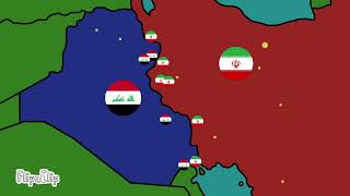 Iran VS Iraq  Edited mapping [upl. by Peppel]