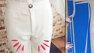 Trousers wrinkle repair Cutting and sewing pants without a pattern neck sewing [upl. by Pen]