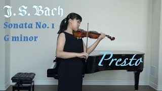 J S Bach Violin Sonata No 1 in G minor  IV Presto  Lillian Feng 15 [upl. by Ingra]