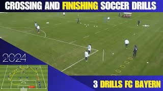 Crossing And Finishing Soccer Drills  3 Drills FC Bayern [upl. by Neelie]