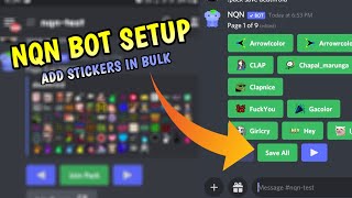 How to setup nqn bot in hindi  Stickers pack for discord server [upl. by Quintin535]