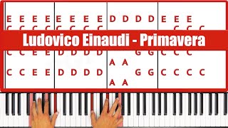 Primavera Ludovico Einaudi Piano Tutorial [upl. by Octavian667]